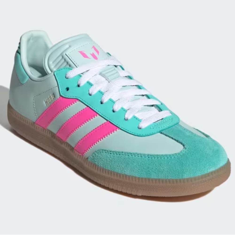 🩵💓 ADIDAS SAMBA X MESSI MINT PINK 🩵💓 - Picture 3 of 5